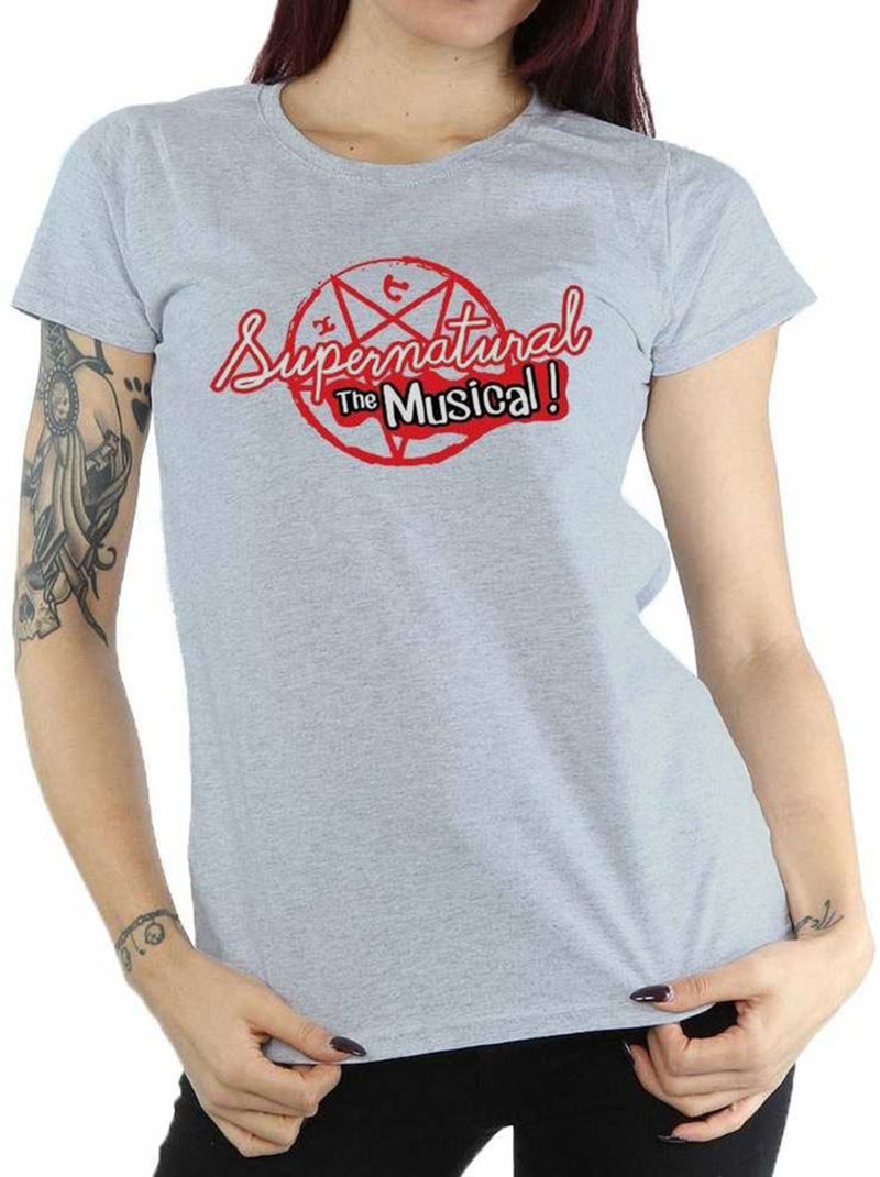 Surnaturel - T-shirt THE MUSICAL Gris chiné - Kiabi