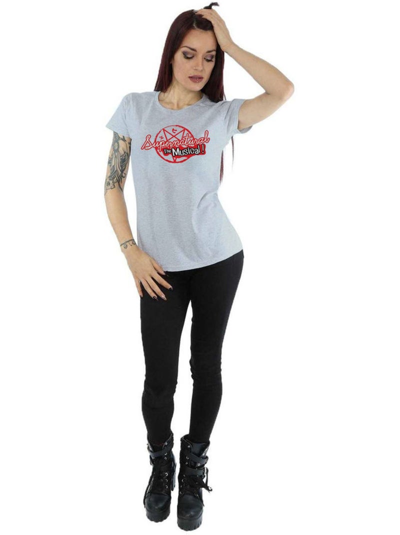 Surnaturel - T-shirt THE MUSICAL Gris chiné - Kiabi