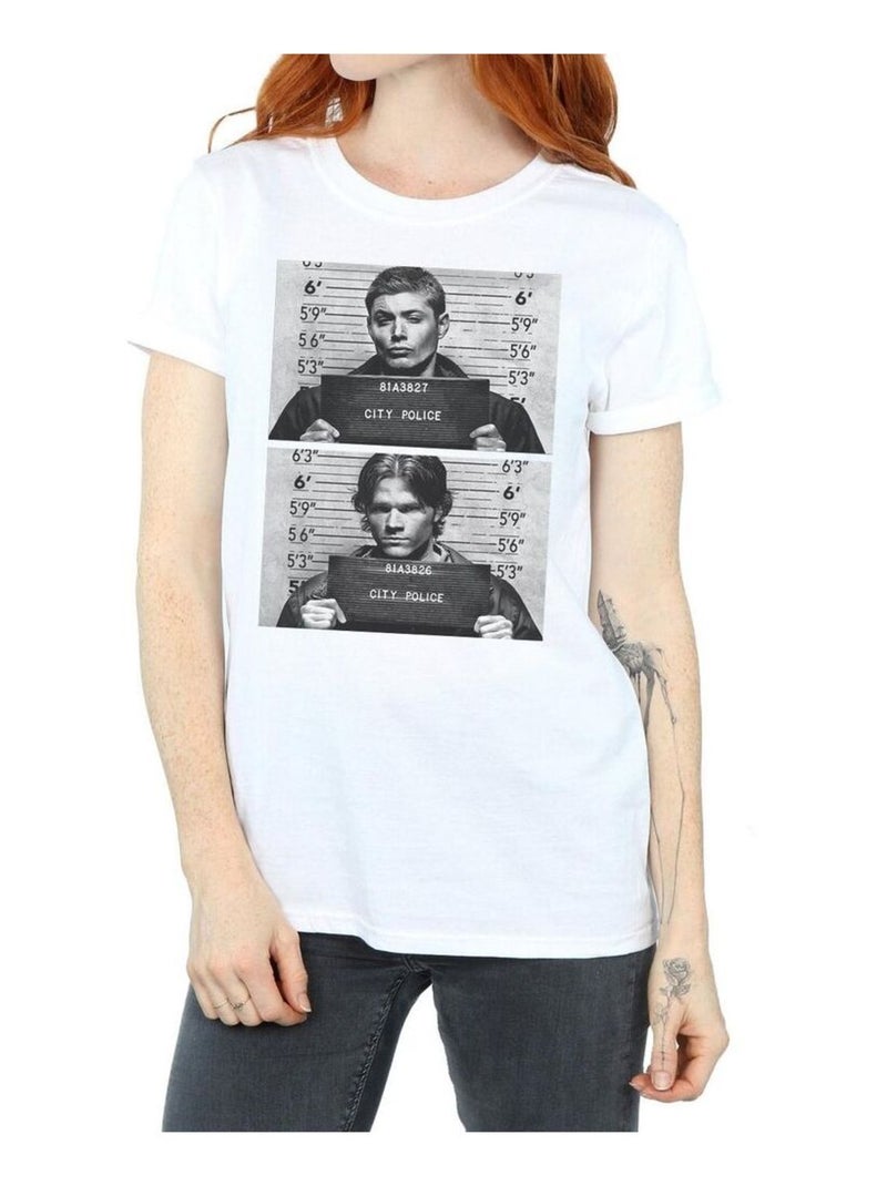 Surnaturel - T-shirt WINCHESTER (Dean Winchester, Sam Winchester) Blanc - Kiabi