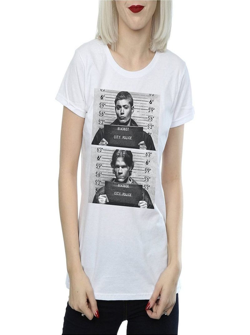 Surnaturel - T-shirt WINCHESTER (Dean Winchester, Sam Winchester) Blanc - Kiabi