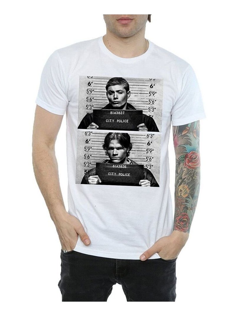 Surnaturel - T-shirt WINCHESTER (Dean Winchester, Sam Winchester) Blanc - Kiabi