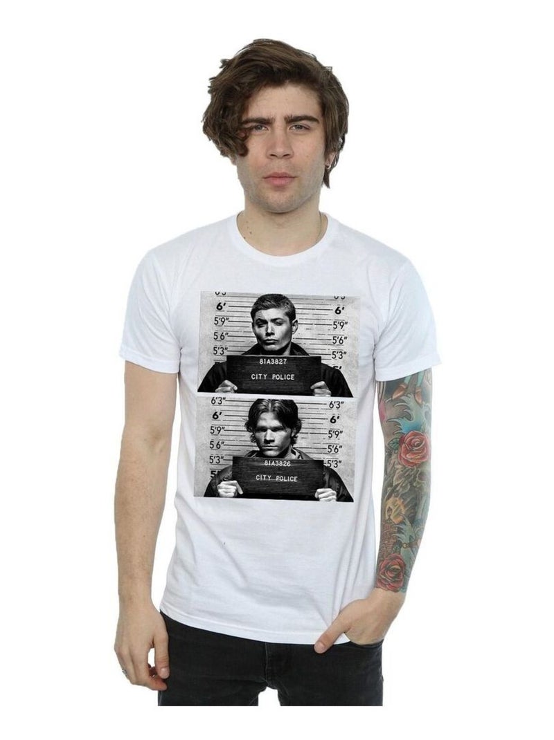 Surnaturel - T-shirt WINCHESTER (Dean Winchester, Sam Winchester) Blanc - Kiabi