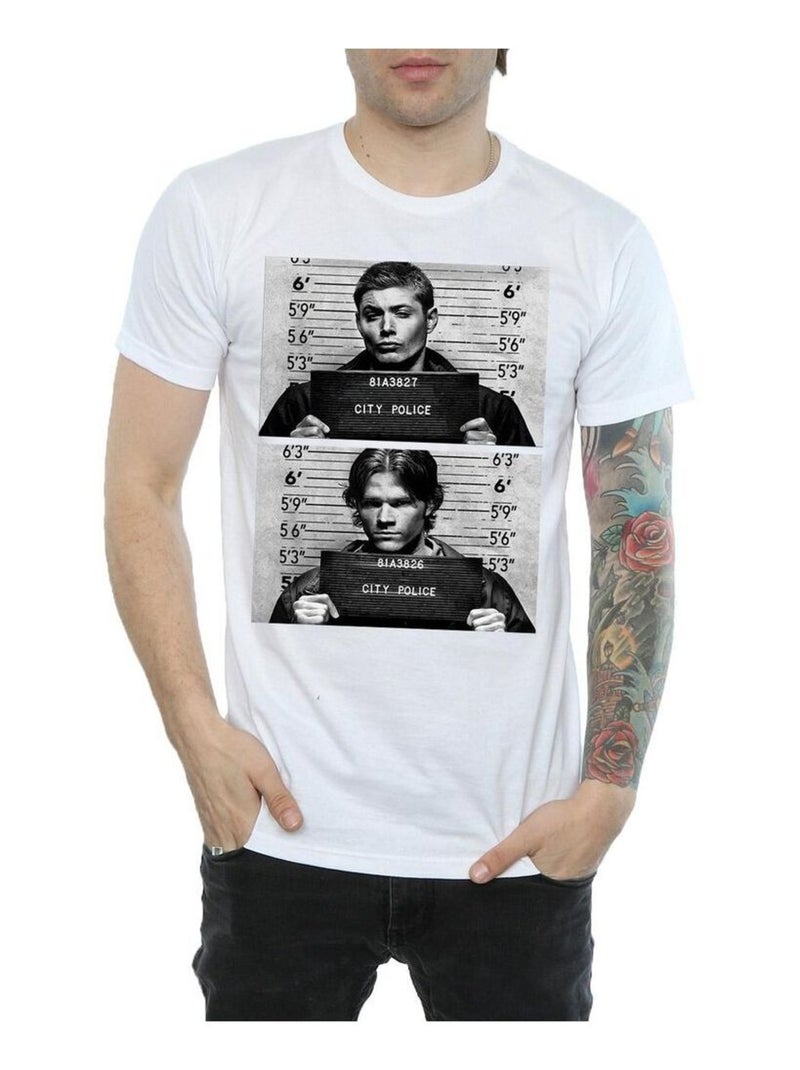 Surnaturel - T-shirt WINCHESTER (Dean Winchester, Sam Winchester) Blanc - Kiabi