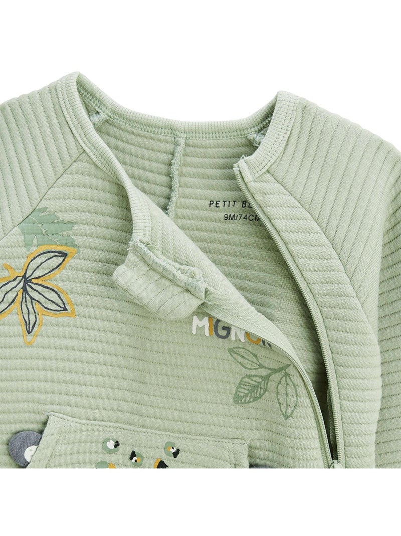 Surpyjama bébé en coton matelassé Boavista Kaki - Kiabi
