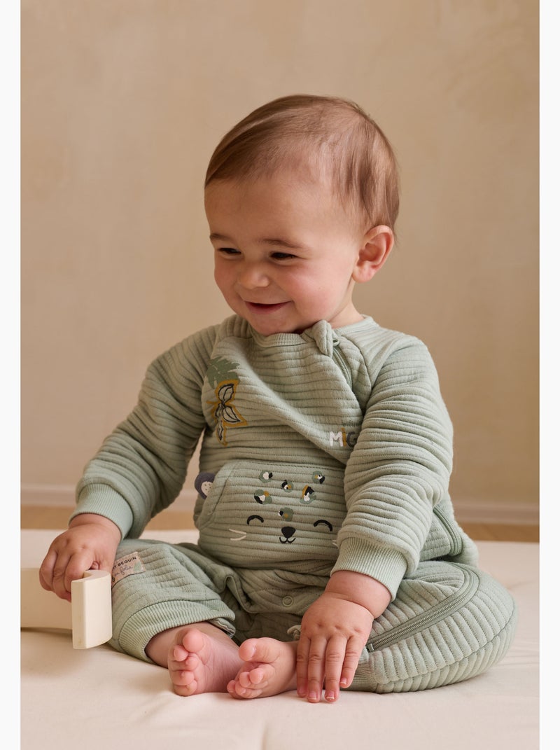 Surpyjama bébé en coton matelassé Boavista Kaki - Kiabi