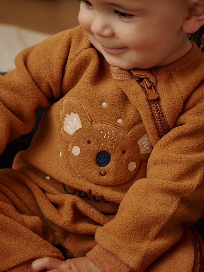 Surpyjama bébé en polaire Constellation Camel - Kiabi