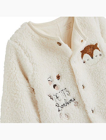 Surpyjama bébé en sherpa caramel