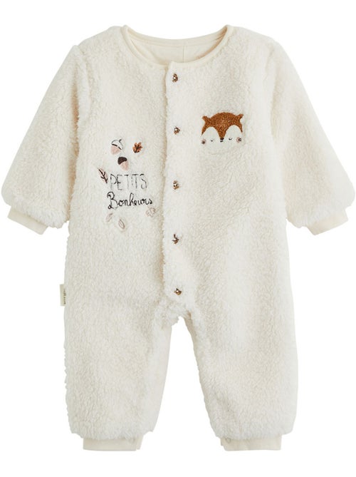 Surpyjama bébé en sherpa caramel - Kiabi Surpyjama bébé en sherpa caramel - Kiabi