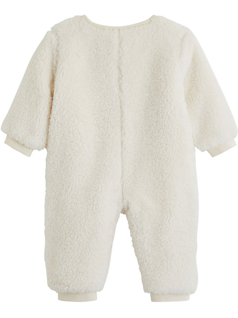 Surpyjama bébé en sherpa caramel Ecru - Kiabi
