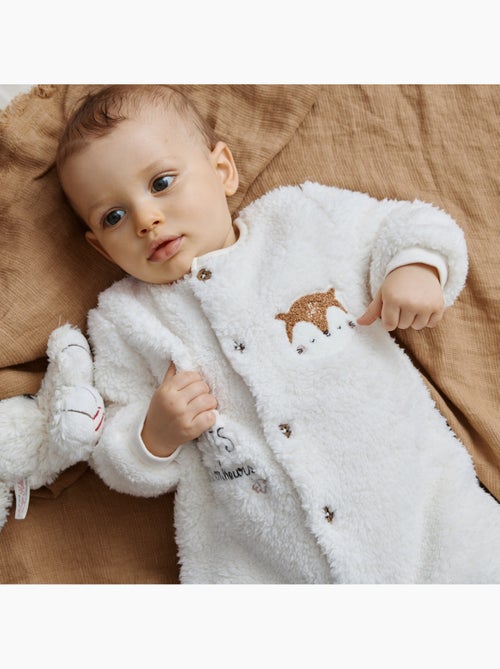 Surpyjama bébé en sherpa caramel - Kiabi Surpyjama bébé en sherpa caramel - Kiabi