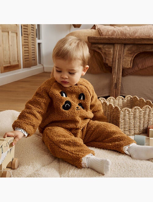 Surpyjama Bébé En Sherpa Doux - Couleur Matcha, Label OEKO-TEX - Pour Nuits Fraîches Et Matins Douillets - 2
