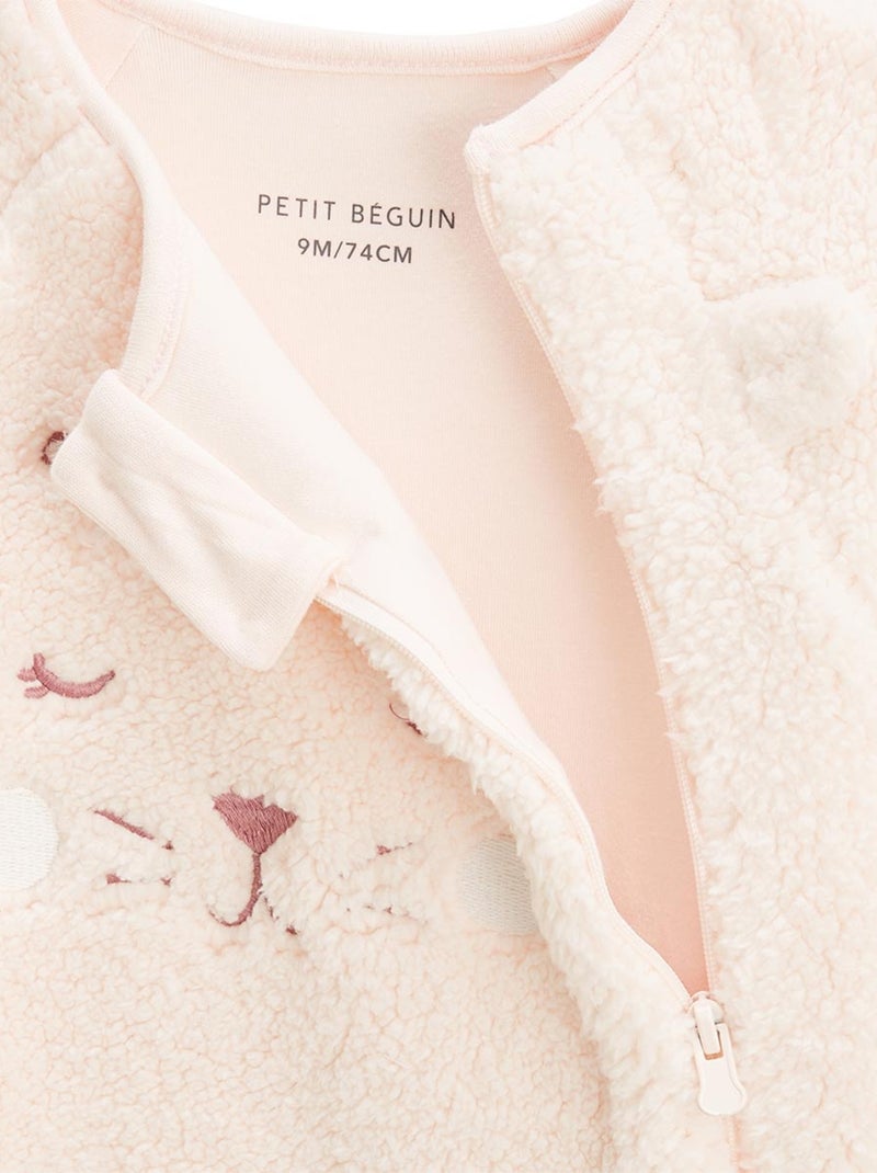 Surpyjama bébé en sherpa Matcha Rose - Kiabi