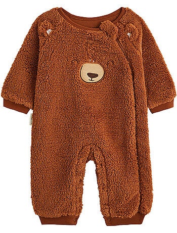 Surpyjama bébé en sherpa moka
