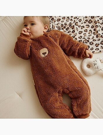 Surpyjama bébé en sherpa moka