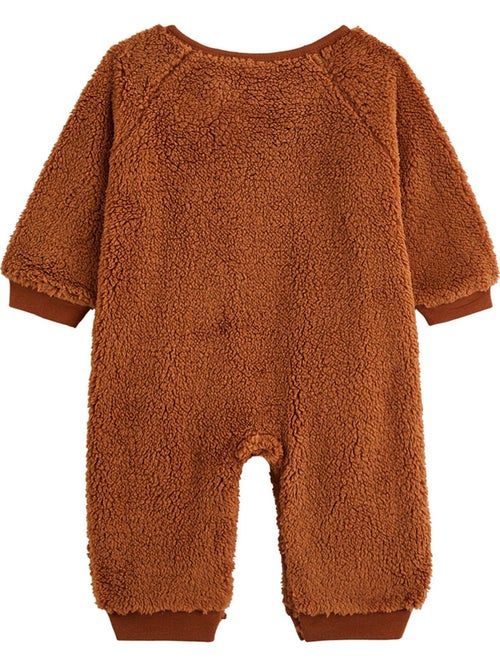Surpyjama bébé en sherpa moka - Kiabi