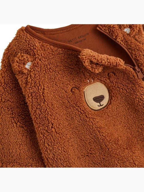 Surpyjama bébé en sherpa moka - Kiabi