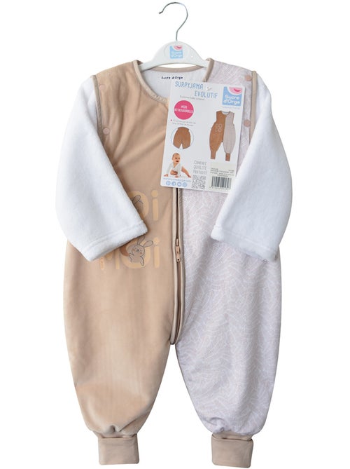 SURPYJAMA ROUGUI VELOURS DOUX MANCHES AMOVIBLES - Kiabi