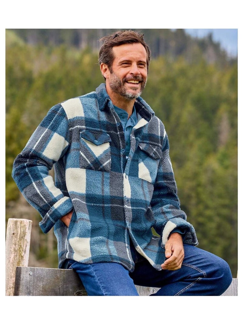 Surveste En Sherpa - ATLAS FOR MEN Blanc Bleu marine - Kiabi