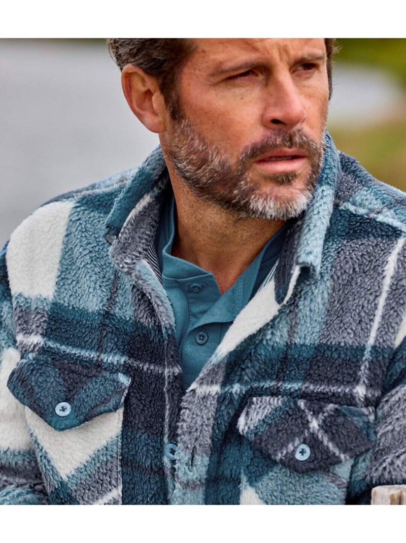 Surveste En Sherpa - ATLAS FOR MEN Blanc Bleu marine - Kiabi