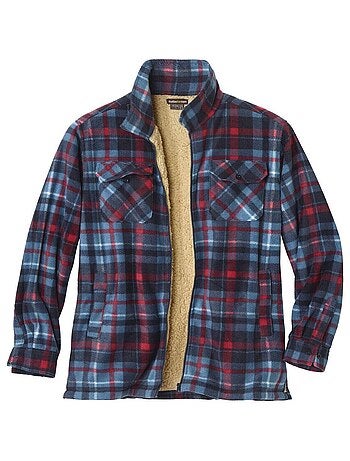 Surveste Polaire Zippée à Carreaux Doublée Sherpa - ATLAS FOR MEN
