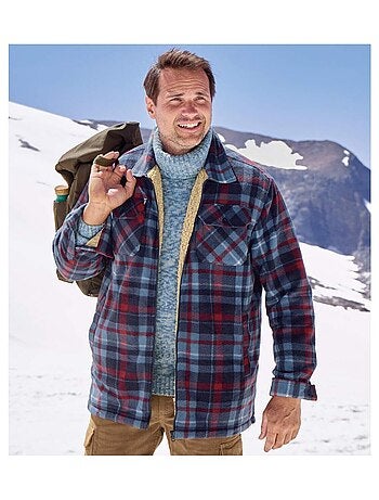 Surveste Polaire Zippée à Carreaux Doublée Sherpa - ATLAS FOR MEN