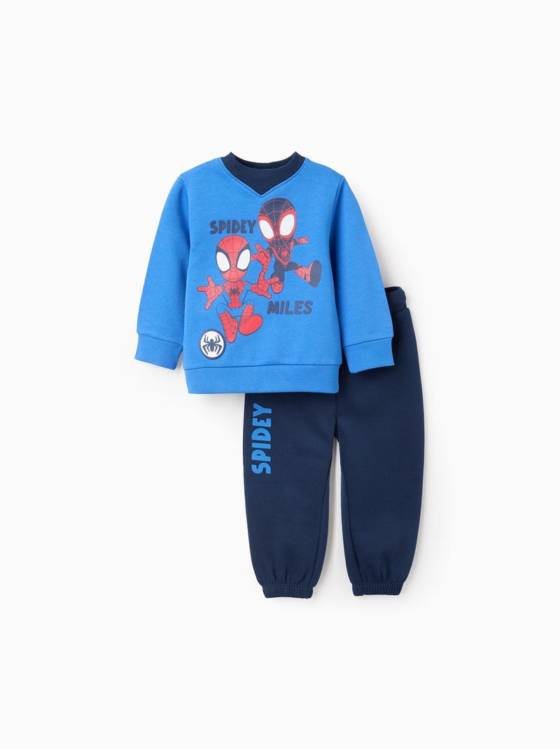 Survêtement en Coton Gratté Spider-Man Bleu - Kiabi