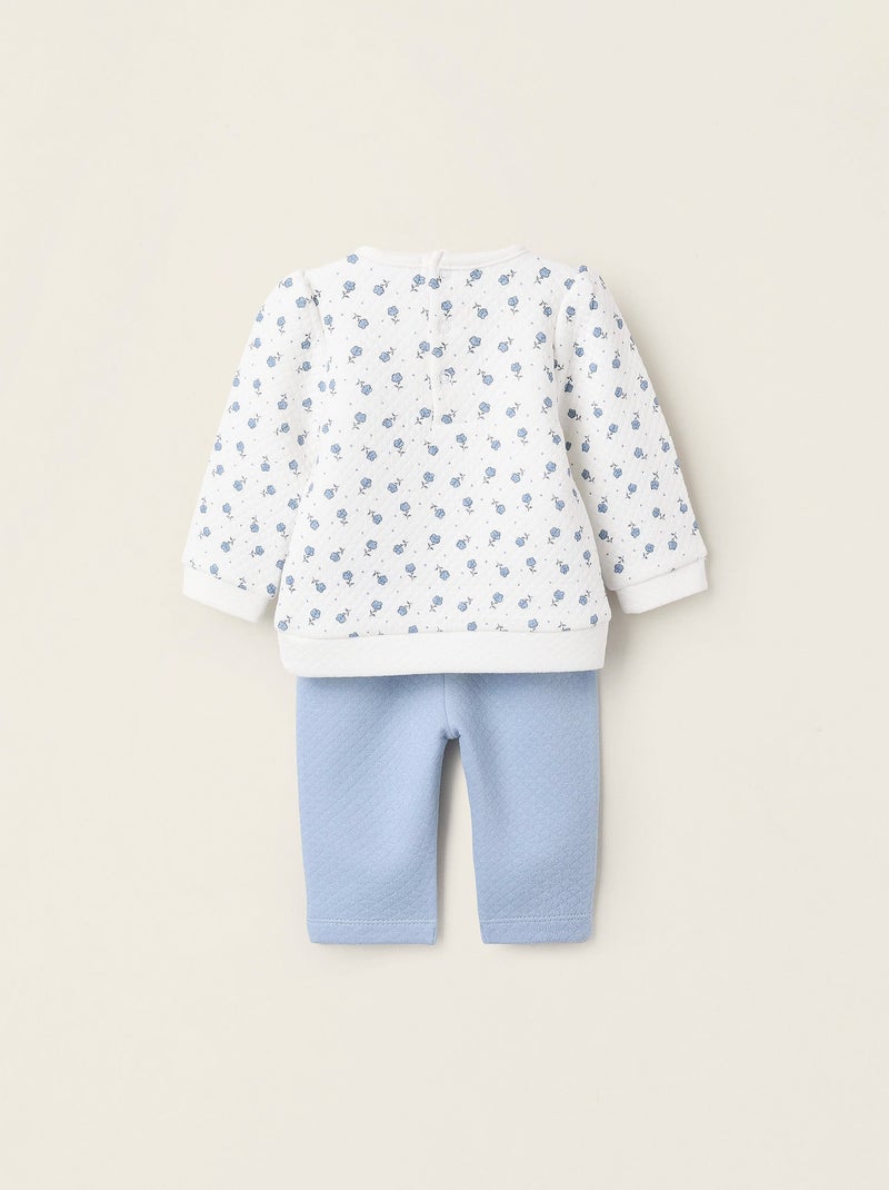 Survêtement Floral avec Texture Blanc - Kiabi