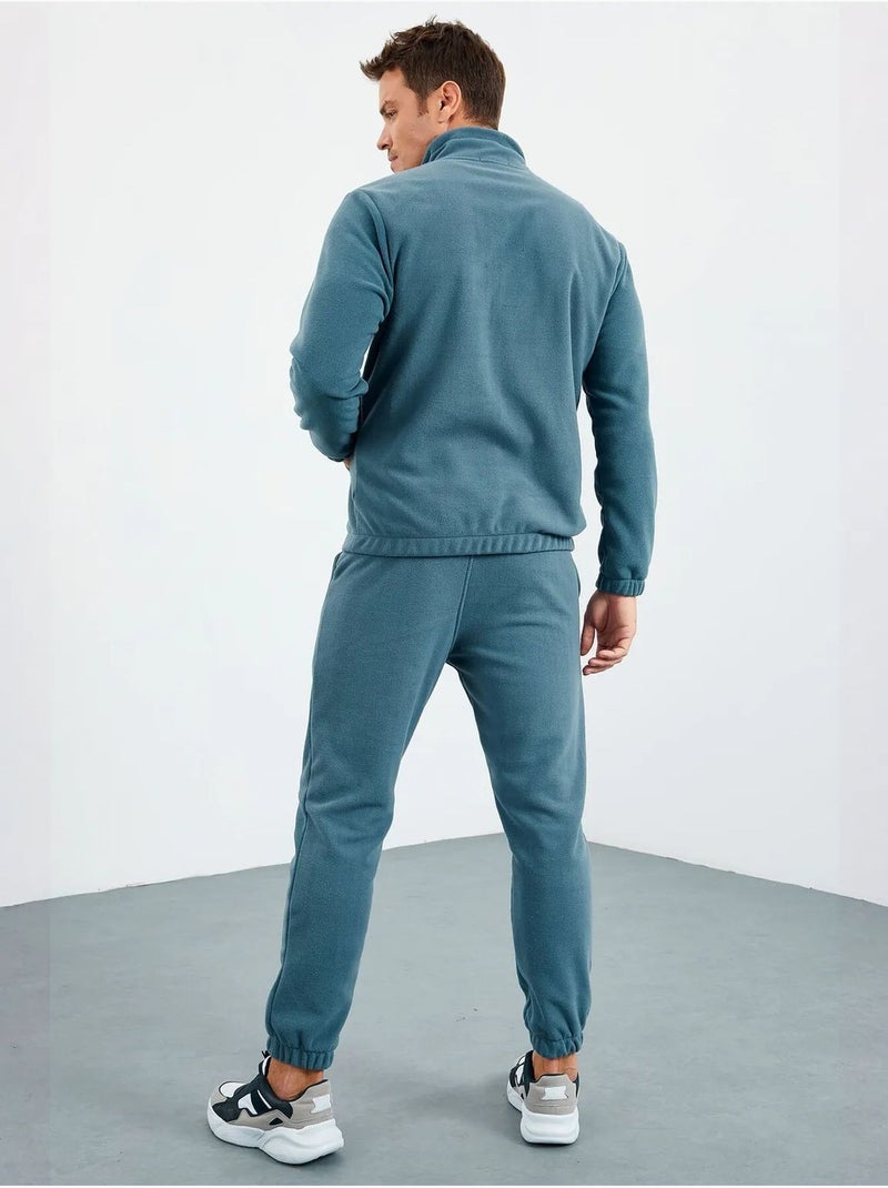 Survêtement homme deux pièces en maille peluche tommy Bleu canard - Kiabi