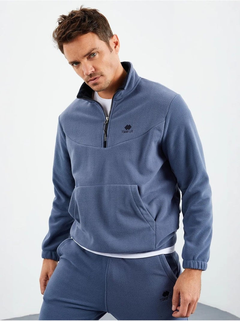 Survêtement homme deux pièces en maille peluche tommy Bleu - Kiabi