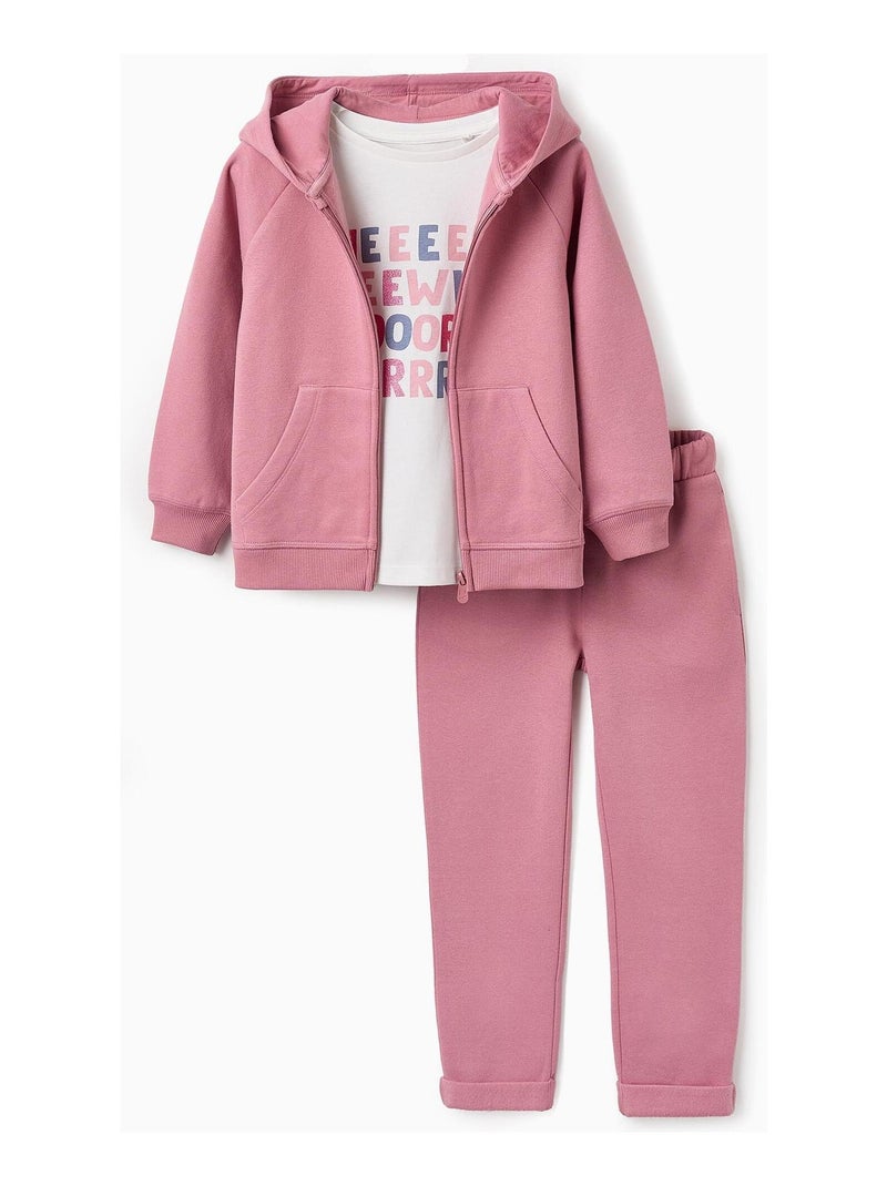Survêtement matelassé, à motifs et pailleté NEW YORK Rose - Kiabi