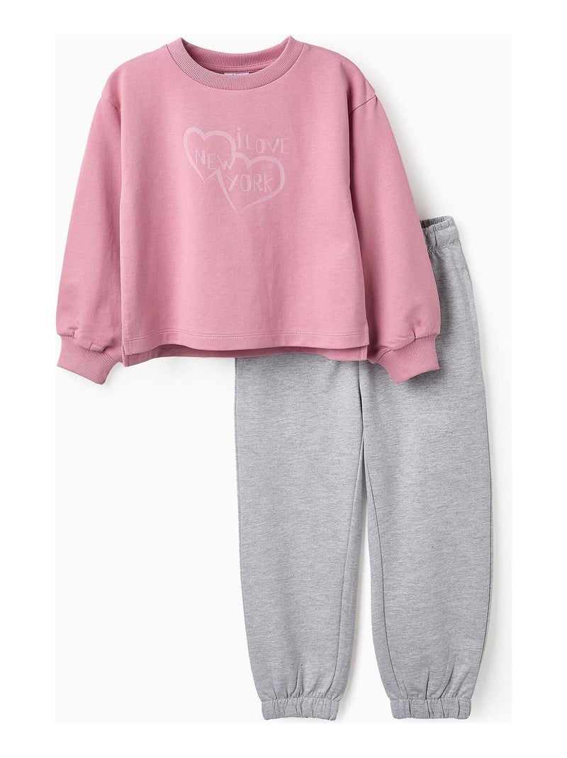 Survêtement pantalon ample et imprimé NEW YORK Rose - Kiabi