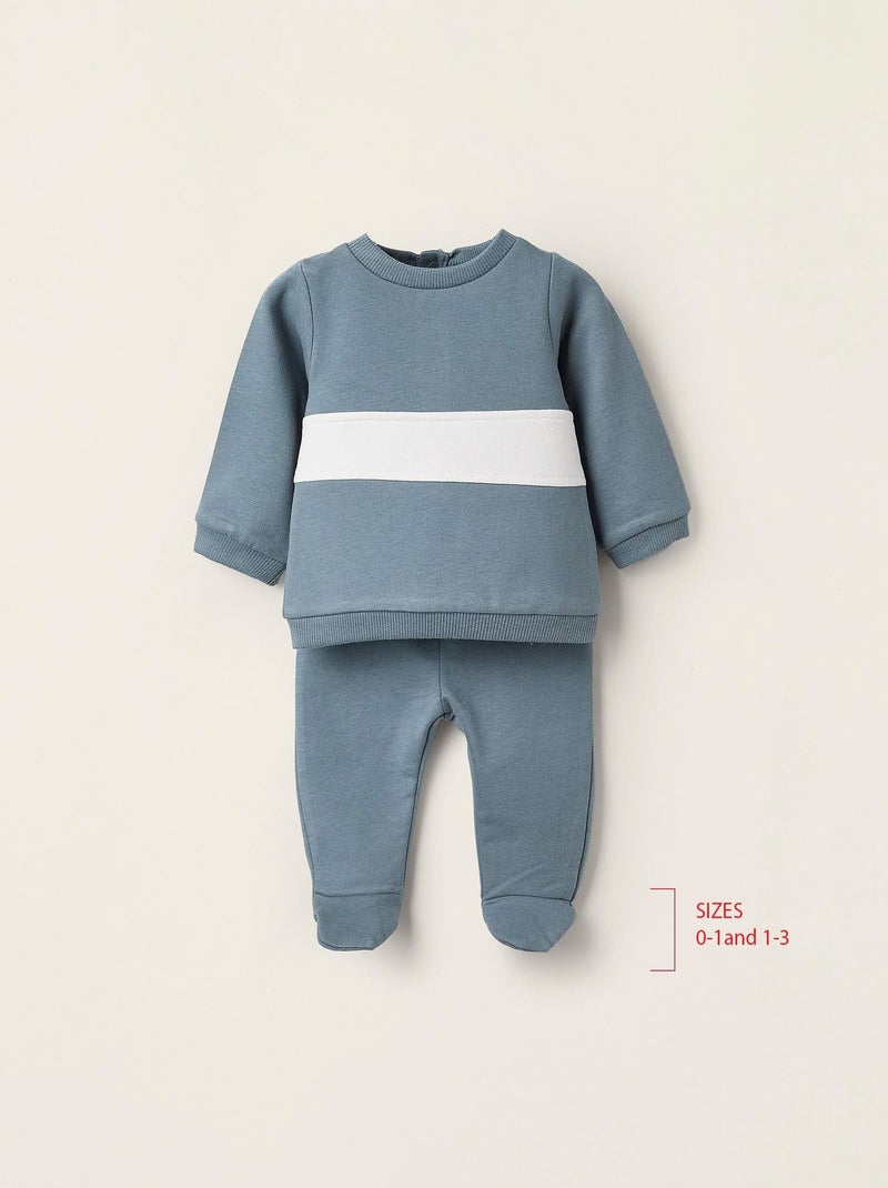 Survêtement Perche, avec bande contrastée NOVEAUX NATURE Bleu Blanc - Kiabi