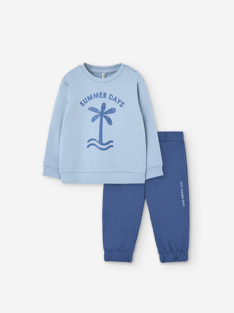 Survêtement Sweat + Jogpant Bleu clair - Kiabi