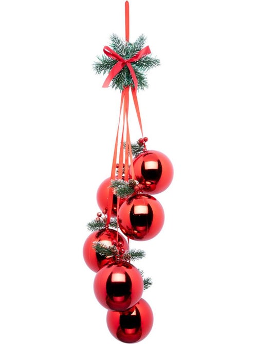 Susp 6 boules pvc rouge - Kiabi