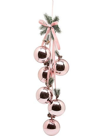 Susp 6 boules rose