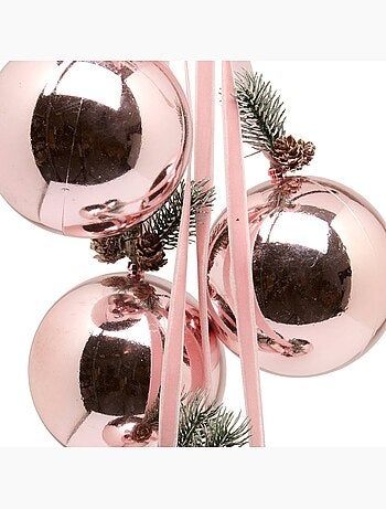 Susp 6 boules rose