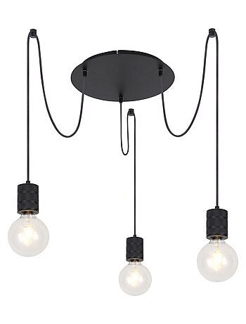 Suspension 3 ampoules en métal design industriel HERMINE
