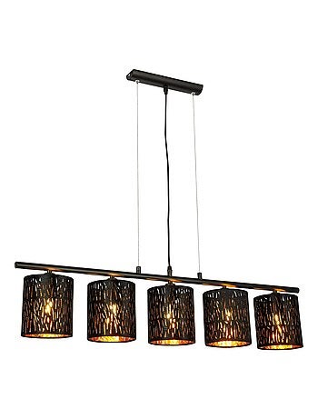 Suspension 5 lumières en velours ajouré TUXON