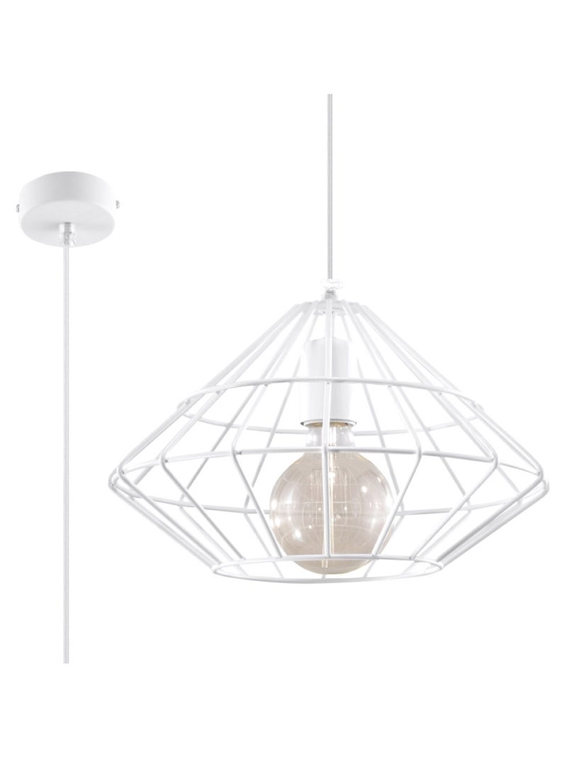 Suspension Acier Blanc E27 1 Umberto Blanc - Kiabi