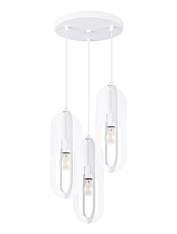 Suspension Acier Blanc E27 3 Nicus