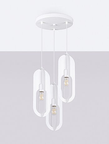 Suspension Acier Blanc E27 3 Nicus