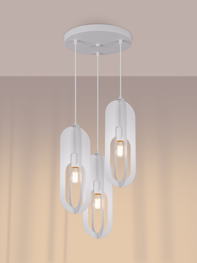 Suspension Acier Blanc E27 3 Nicus Blanc - Kiabi