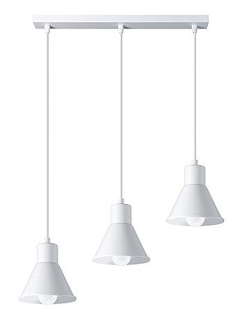 Suspension Acier Blanc E27 3 Taleja