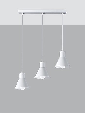 Suspension Acier Blanc E27 3 Taleja