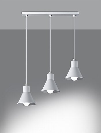 Suspension Acier Blanc E27 3 Taleja