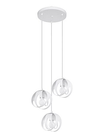 Suspension Acier Blanc E27 3 Tulos