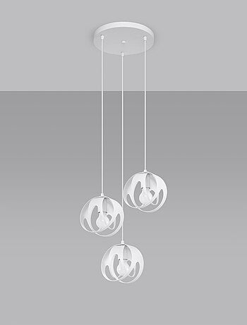 Suspension Acier Blanc E27 3 Tulos