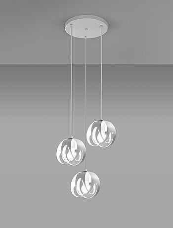 Suspension Acier Blanc E27 3 Tulos