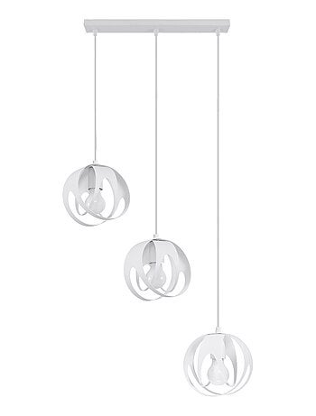 Suspension Acier Blanc E27 3 Tulos Line
