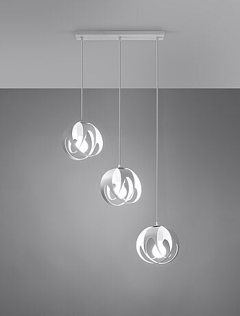 Suspension Acier Blanc E27 3 Tulos Line
